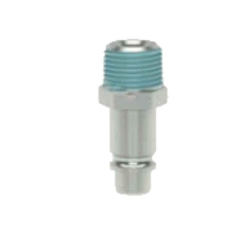 Ludecke ESAC14NAS R 1/4 Single Shut-off Tapered Male Thread Quick Connect Coupling with Plug