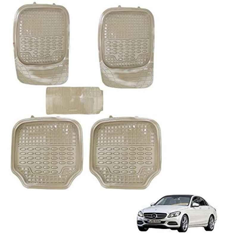 Kozdiko 5 Pcs 4G Beige Rubber & PVC Heavy Car Foot Mat Set for Mercedes Benz C-Class, koz_80811