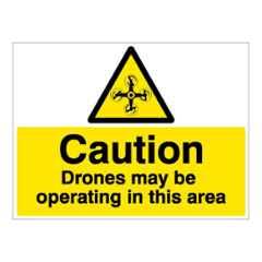 SUNSIGNS 200x150mm Vinyl & Acrylic Sandwich Caution Drones may be Operating in this area Signage, SN0167VNLM1HPIDAE