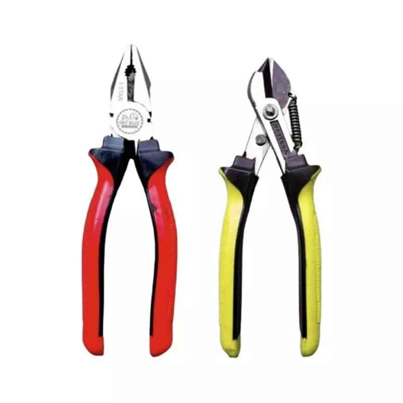 Sky Blue 8 inch Stainless Steel Lineman Plier, SBE445 (Pack of 2)