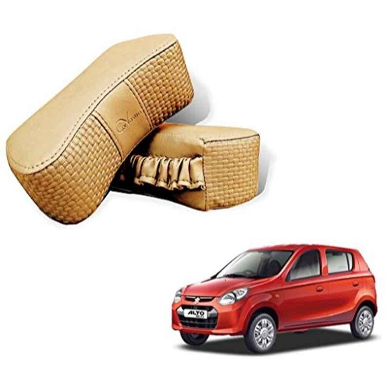 Kozdiko 2 Pcs Memory Foam Beige Neck Rest Cushion Pillow Set for Maruti Suzuki Alto 800