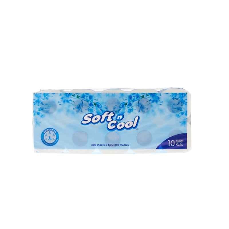 Soft N Cool 400 Sheet Toilet Roll, SNCTR400, (Pack of 10)