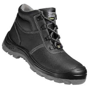 Safety Jogger Leather PU Steel Toe Black Safety Shoes, 82522-BESTBOY-10, Size: 10