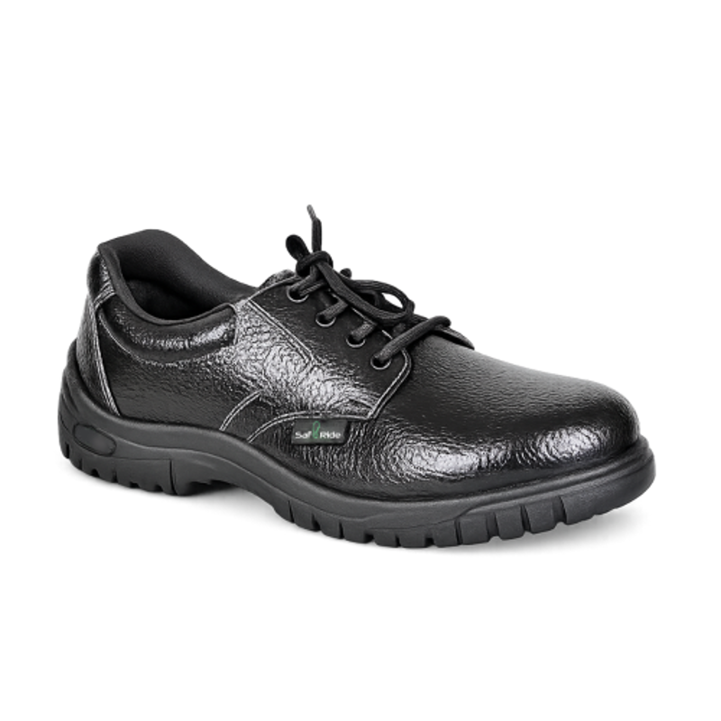 Safe Ride Magnum Synthetic Leather Steel Toe Black Safety Shoes, Size: 9