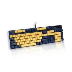 Rapoo V500-Pro 104 Keys Aluminium Alloy Yellow & Blue USB-A Mechanical Gaming Keyboard