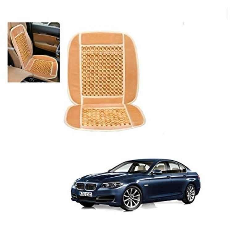 Kozdiko Wooden Bead Seat with Beige Velvet Border for BMW 5 Series
