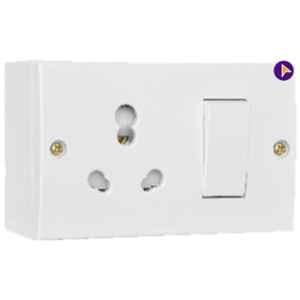 Anchor Penta 6A & 16A White 1 Way 1 Module Switch, 39996 (Pack of 2)