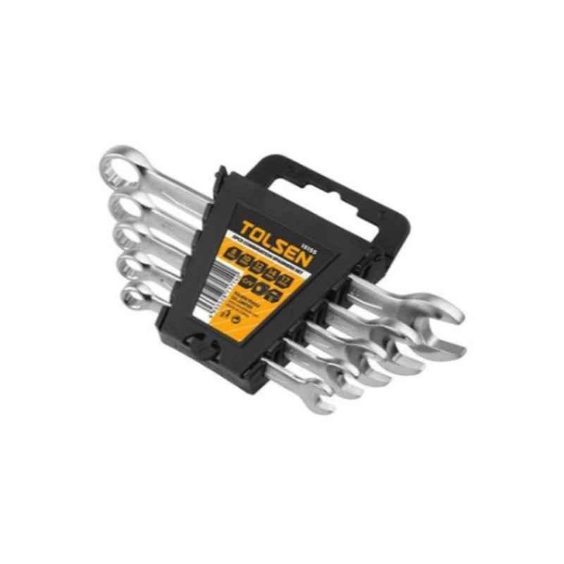 Tolsen 5Pcs Chrome Silver Combination Spanner Set, 15155