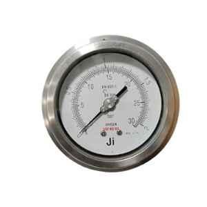 Japsin Instrumentation 0 to 2.1Bar 4 inch Stainless Steel Dual Scale Analog Pressure Gauge for Oxygen, JI-IPG-2025