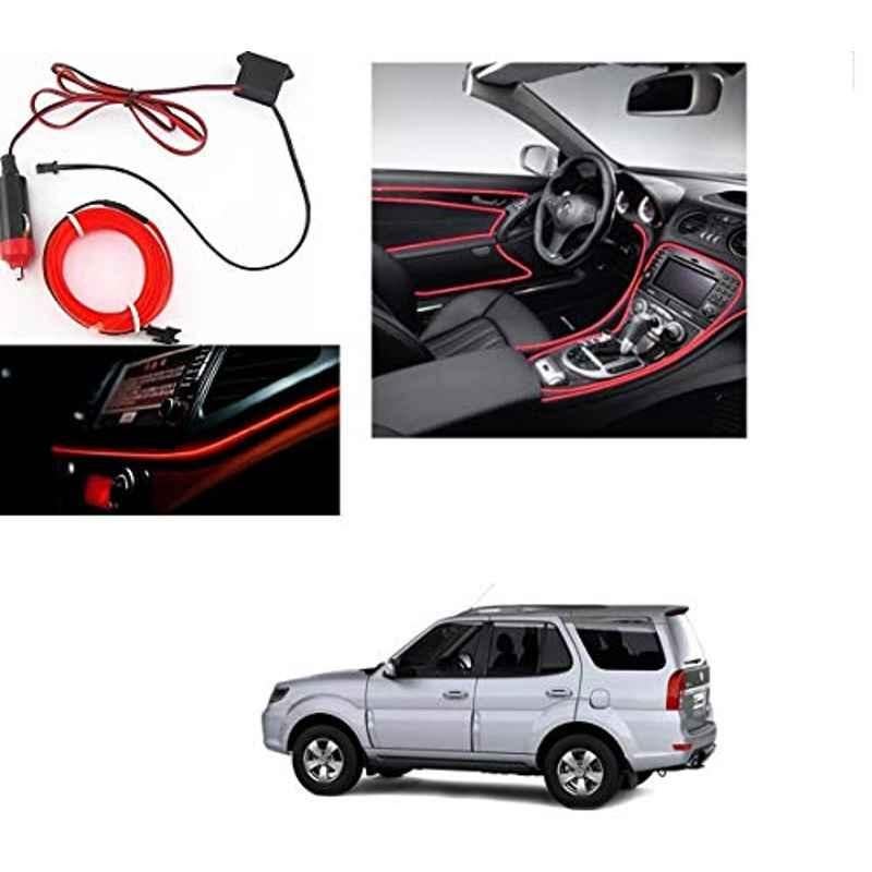 Kozdiko 12V 5m Red Car Interior Decor Neon Strip Light for Tata Safari Grand Decor