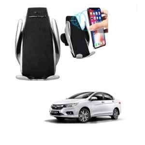 Kozdiko 10W Silver Wireless Car Mobile Charger with Infrared Sensor for Honda New City 2017