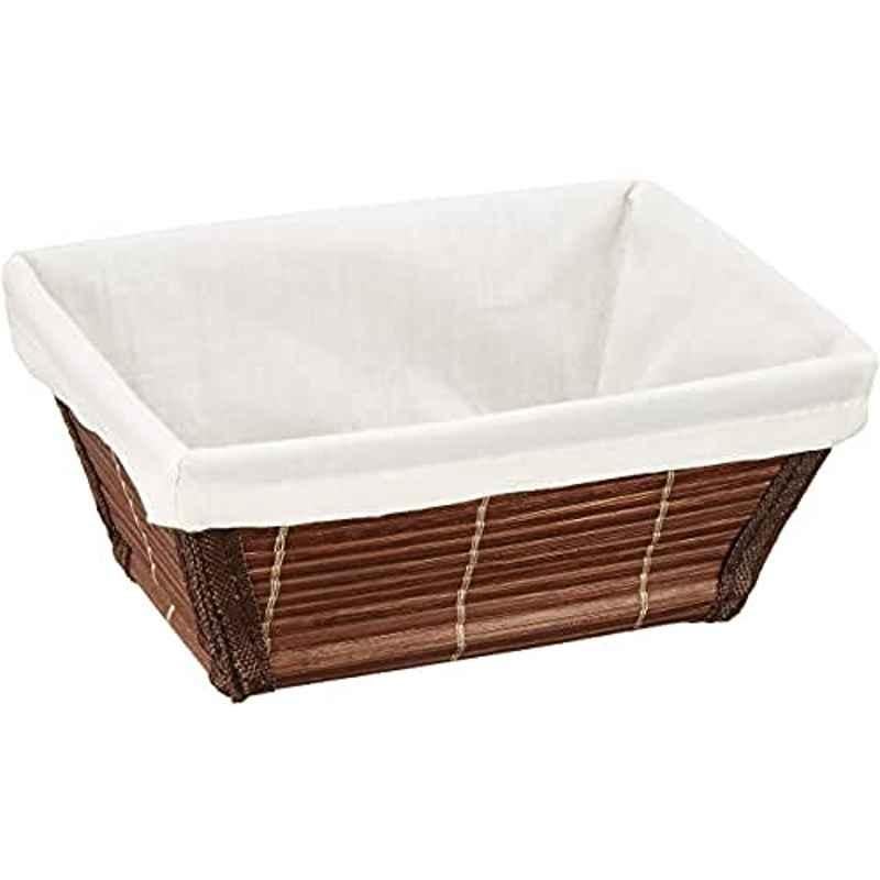 Wenko 21636100 Bamboo Brown Bathroom Basket, Size: Medium