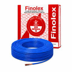 Finolex Silver 1.5 Sqmm Single Core Blue Copper Flame Retardant PVC Insulated Industrial Cable, Length: 90 m