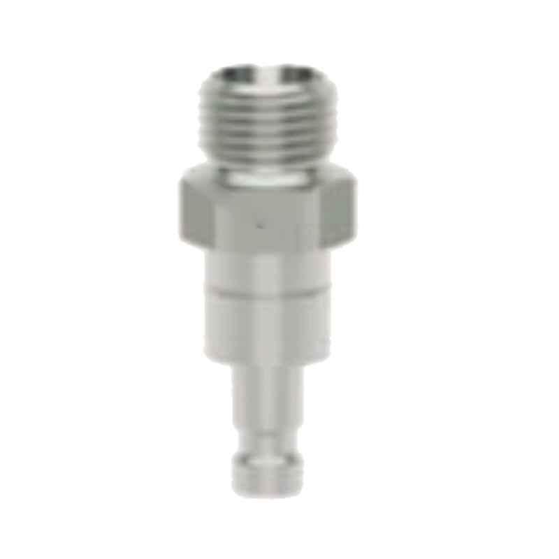 Ludcke G1/8 Plain ESMC 18 NAAB Double Shut Off Micro Quick Connect Plugs with Male Thread, Length: 30 mm