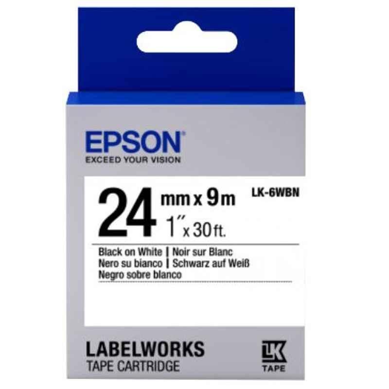 Epson LK-6WBN Black & White Label Tape