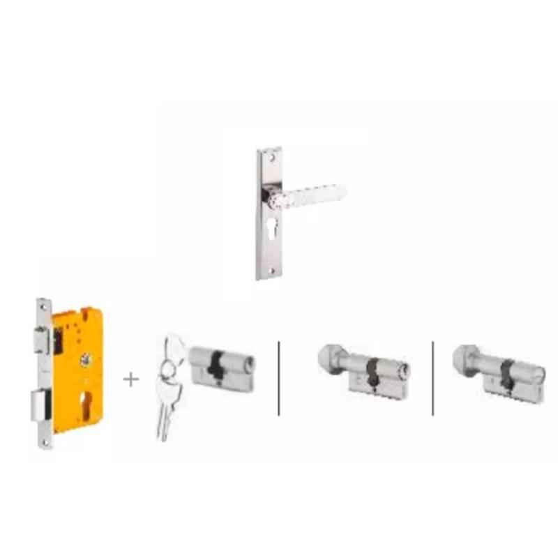 Dorset Deolo HL DEO 8 inch Zinc SC Finish Lock Set with Both 70mm Side Key Cylinder (Pack of 3)