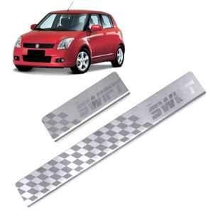 Galio GFS-055 4 Pcs Non-LED Stainless Steel Footstep Door Sill Plate Set for Hyundai Eon 2011