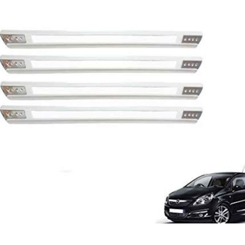 Kozdiko 4 Pcs Designer White Dotted Bumper Protector Set for Opel Corsa