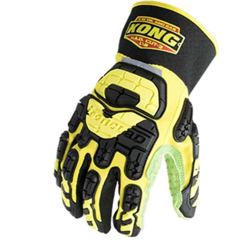 Kong Mechanic IVE SDX2HAD High Abrasion Dexterity PVC & PU Yellow & Black Safety Gloves, Size: M