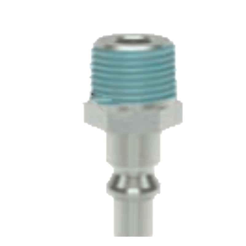 Ludecke ESOI12NAS R 1/2 Single Shut-off Tapered Male Thread Quick Connect Coupling with Plug