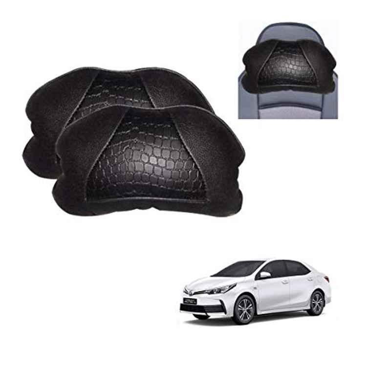 Kozdiko 2 Pcs Black Neck Rest Cushion Pillow Set for Toyota Corolla Altis