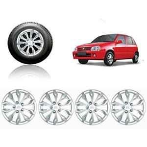 Auto Pearl 4 Pcs 12 inch ABS Silver Car Wheel Cover Set for Maruti Suzuki Zen