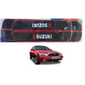 SureStrive 4 Pcs PVC & Rubber Black Car Door Sill Plate Set for Maruti Suzuki Esteem All Model