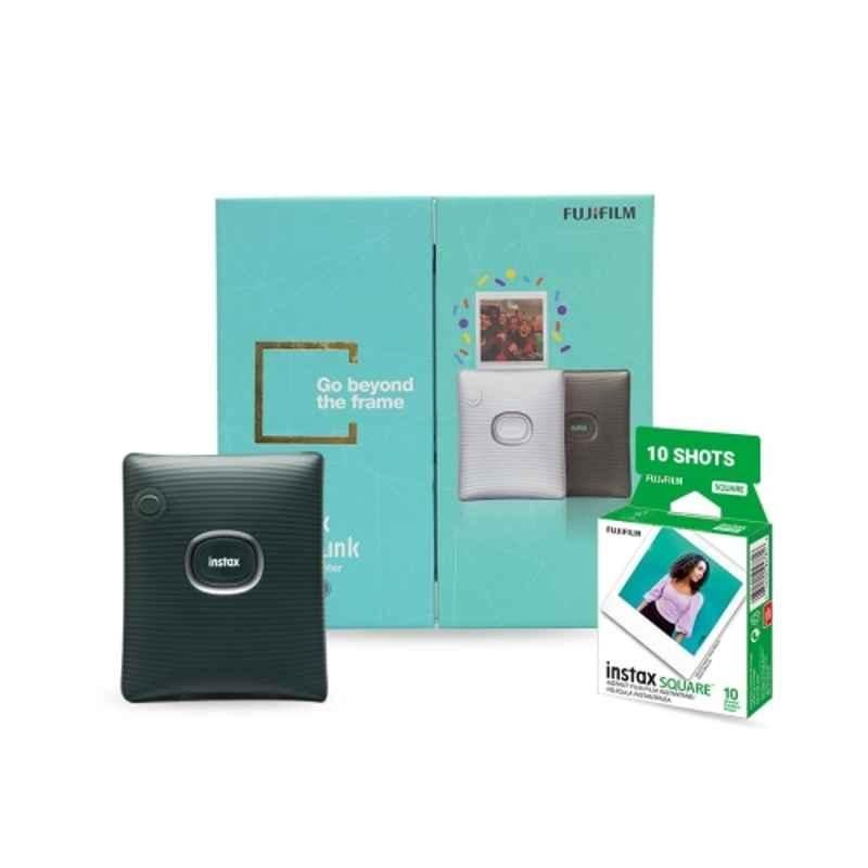Fujifilm Instax Square Link 5ppm Midnight Green Smartphone Instant Photo Printer with 10 Pcs Shots