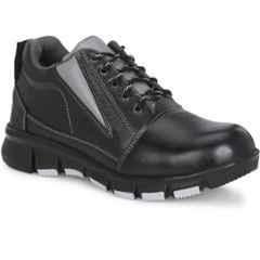 Ozarro Genuine Leather Steel Toe Black Safety Shoes, S4456, Size: 6