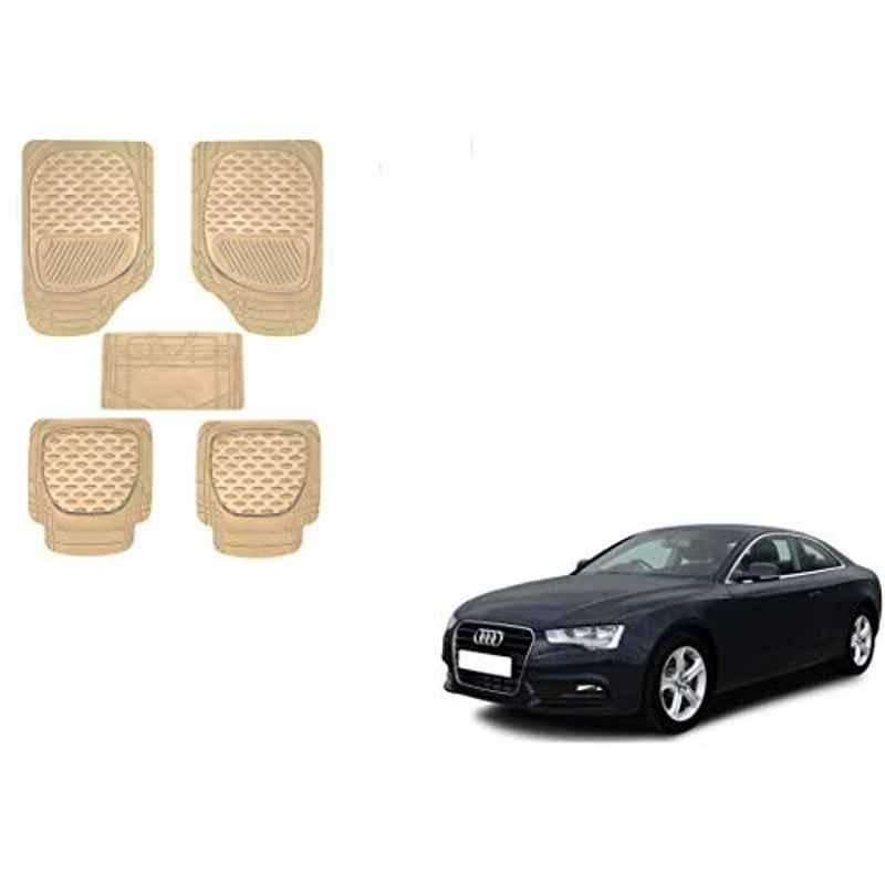 Kozdiko 6255 5 Pcs Rubber & PVC Beige Car Foot Mat Set for Audi A5
