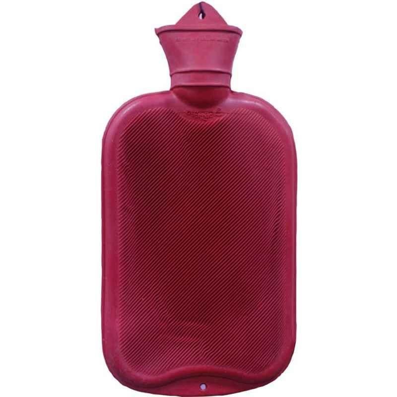 Duckback Rubber Red Hot Water Bottle with Metal Cap, SRPLHWB1011