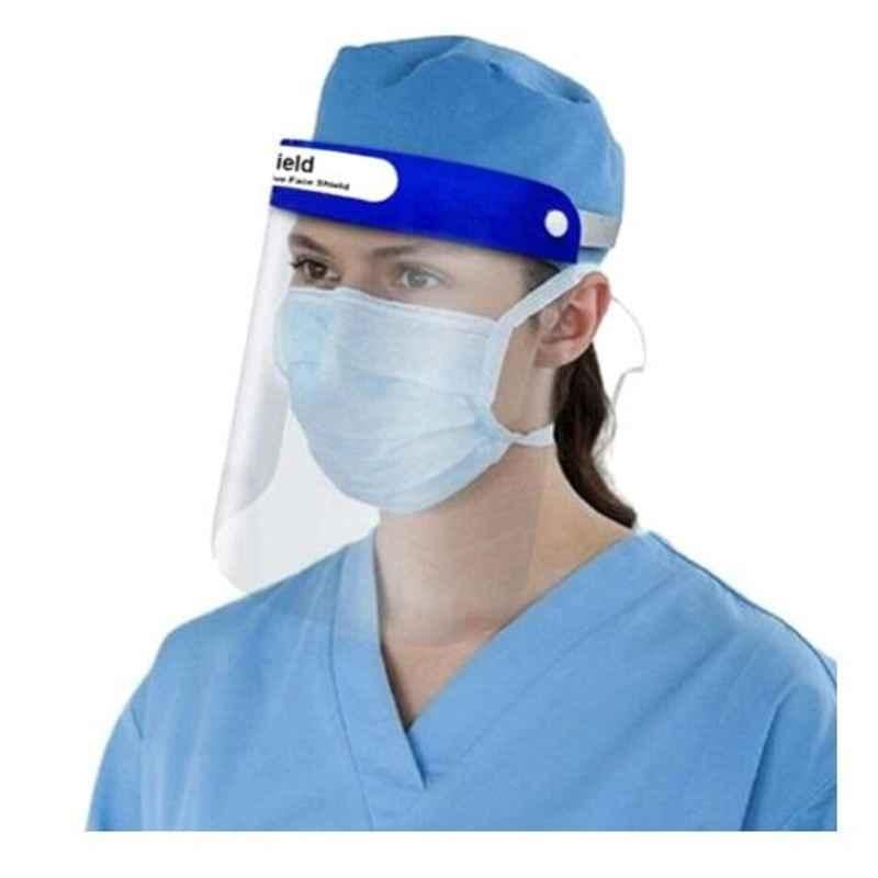 Oriley ORFS10 Transparent Adjustable Disposable Face Shield with Elastic Strap, Anti-Splash & Full Visor (Pack of 10)