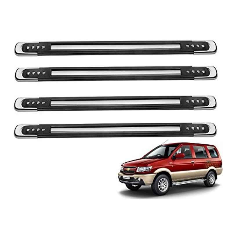 Kozdiko 4 Pcs Designer Black Bumper Protector Set for Chevrolet Tavera, Koz-32595