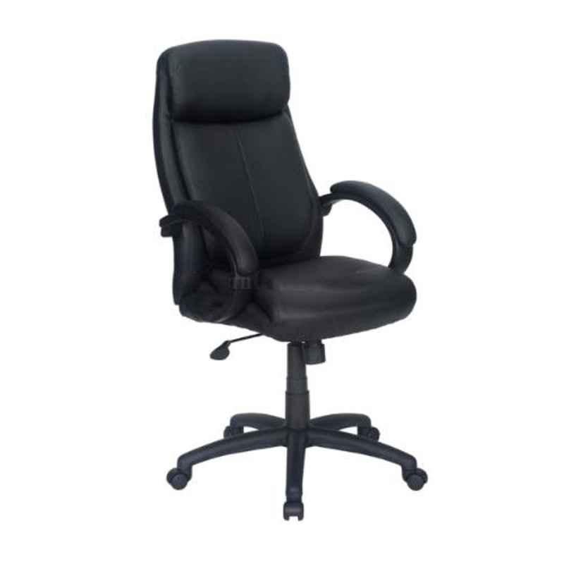 Modern India Leatherette Black High Back Office Chair, MI279 (Pack of 2)