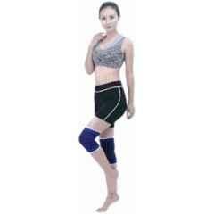 Matrica Blue & Black Compression Knee Brace Support Sleeves for Cross Fit, Size: Free