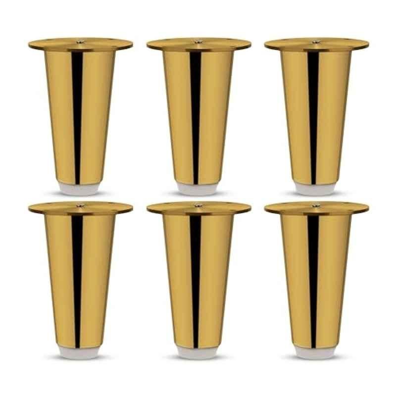 Plantex 4 inch Stainless Steel Gold PVD Finish Sofa Legs with Rubber Grip (Pack of 6)