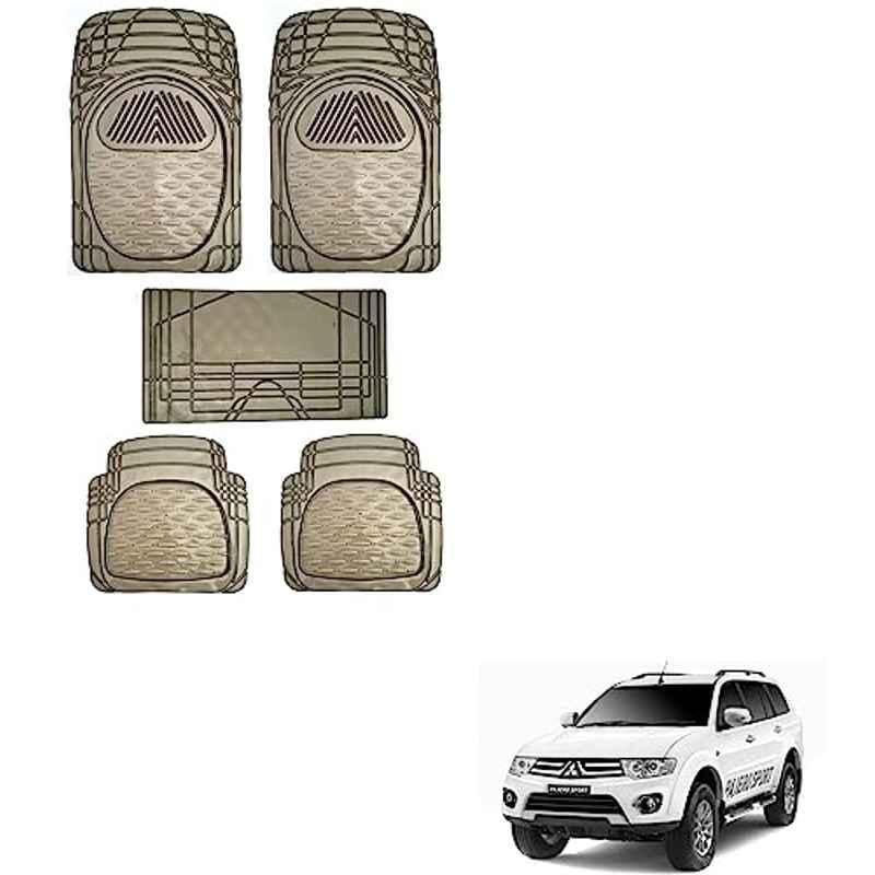 Kozdiko 5 Pcs 6205 Smoke PVC Rubber Car Foot Mat Set for Mitsubishi Pajero Sport