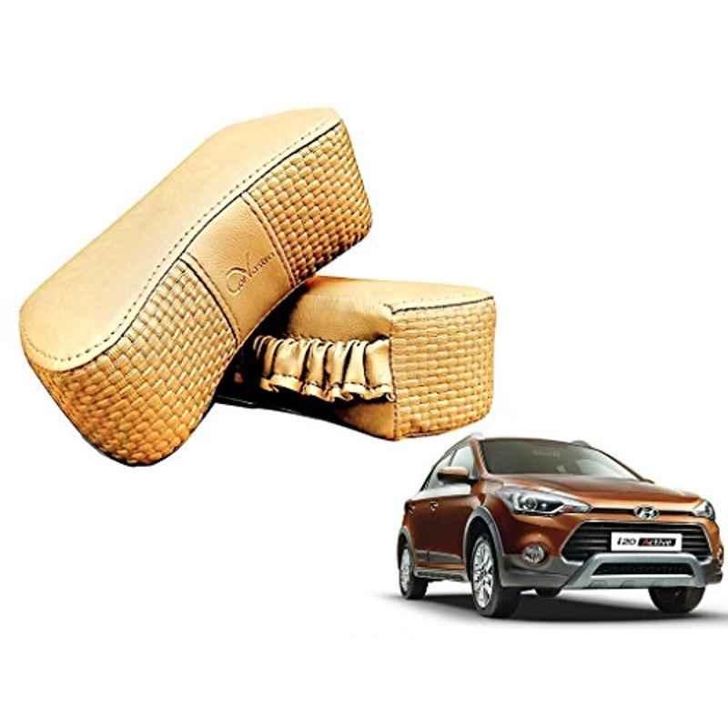 Kozdiko 2 Pcs Memory Foam Beige Luxurious Neck Rest Set for Hyundai I20 Active, koz_42837