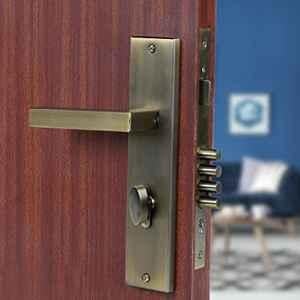 Saze Elan 10 inch Stainless Steel Antique Matt Finish Cylindrical Plate 4 Bullet Pin Mortise Door Lock Handle Set