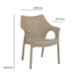 Supreme Cambridge Synthetic Resin Rattan Looks Dark Beige Premium Chair with Arm (Pack of 4)