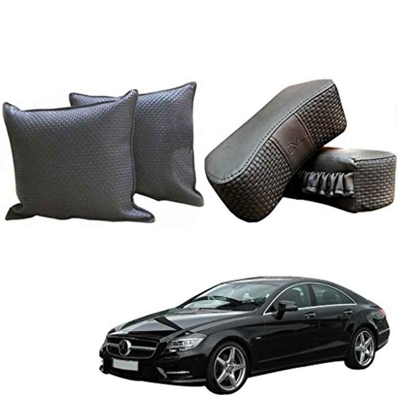 Kozdiko One Pair Grey Neck Rest & One Pair Cushion Combo for Mercedes Benz CLS