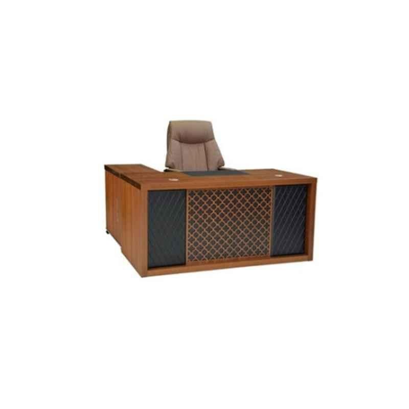 Karnak KFD854 1600x1600x750mm Wooden Brown Executive Office Desk Side Table