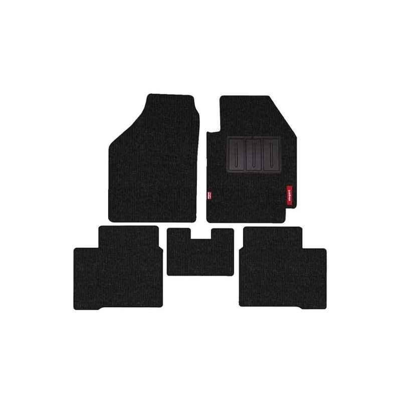 Elegant Carry 5 Pcs Polypropylene Black Carpet Car Floor Mat Set for Hyundai Grand i10 Nios