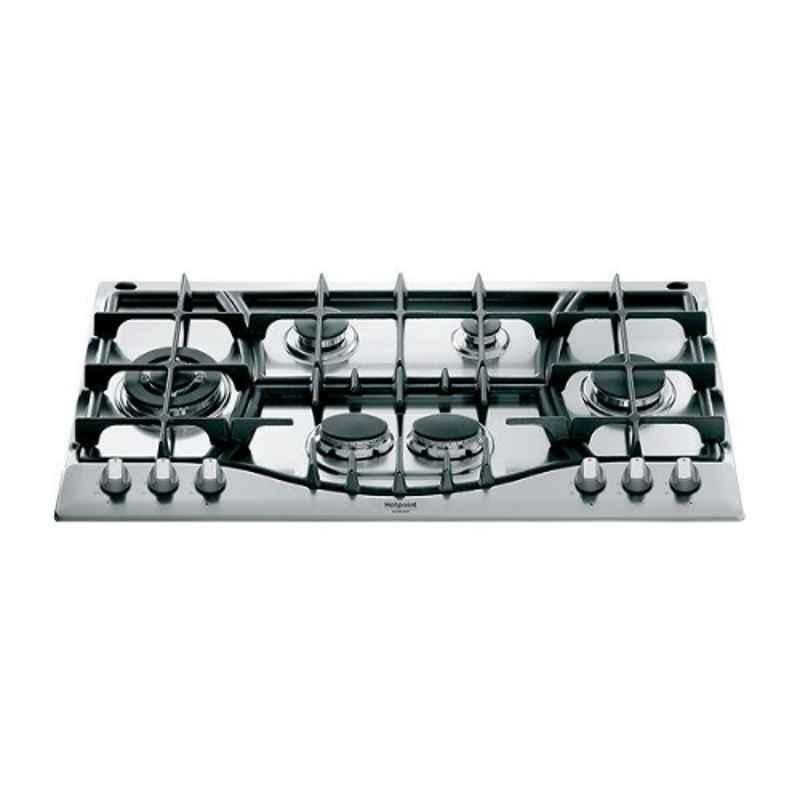 Ariston 90cm 5 Burner Silver Gas Hob, PHN961TSIXA