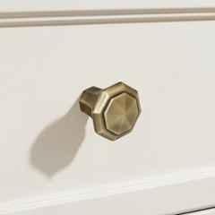 Plantex Knobs for Drawer/Octagon Shape Drawer Knobs/Knobs for Cabinets/Pull-Push Knobs for Kitchen/Bedroom Drawer DTK-302, Antique Brass