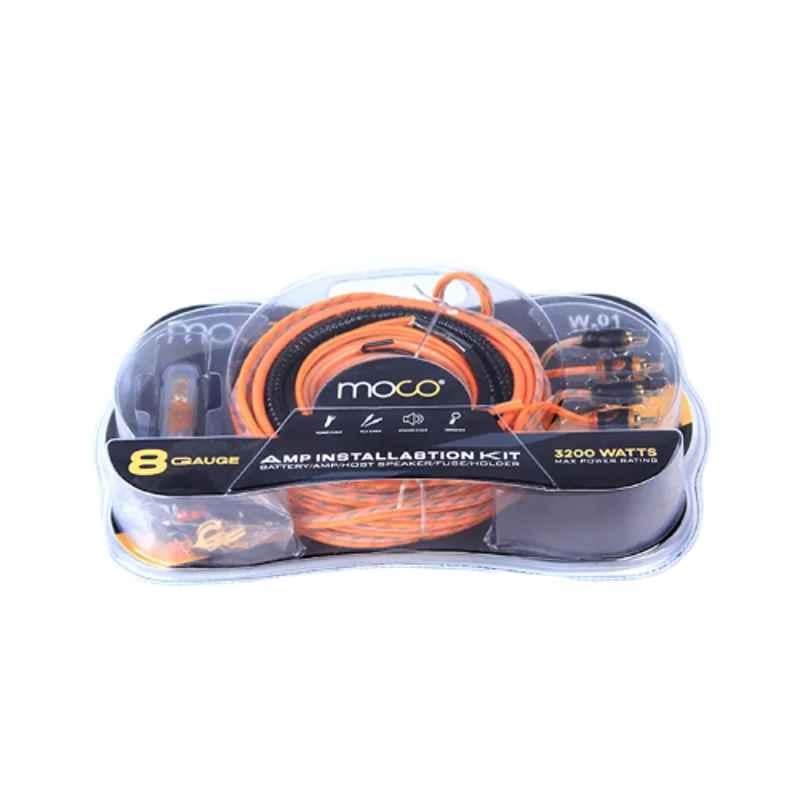 Moco 3200W 8 Gauge 2 Channel Amplifier Installation Wiring Kit, W-01