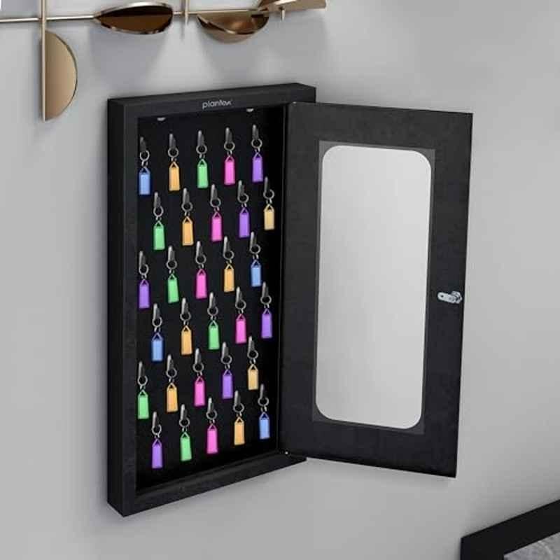 Plantex GI Steel Key Storage Box/Key Cabinet with 30 Key-Holders with Lock for Home/Key Holder for Office/Hotel/Companies Wall Mount Black