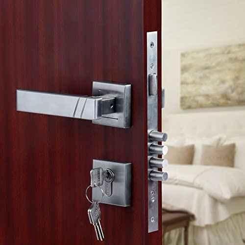 Buy Saze Stainless Steel Satin Finish 4 Bullet Pin Mortise Door Lock Set  with 3 Computer Keys, Fasino-Rose-OsK-1 Online At Price ₹1792