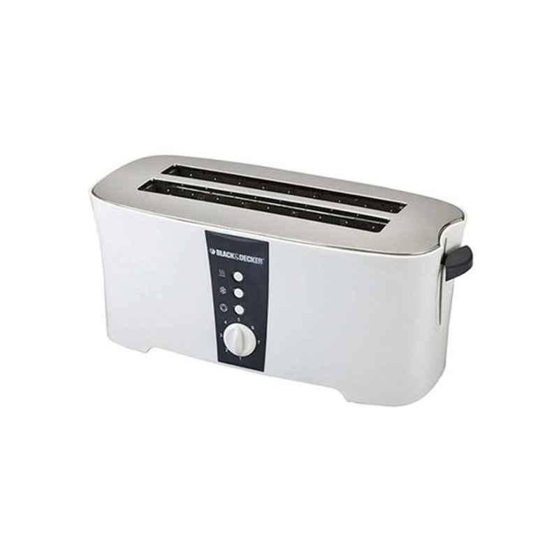 Black & Decker 1350W 220V Plastic White & Black 4-Slice Electric Toaster, ET124