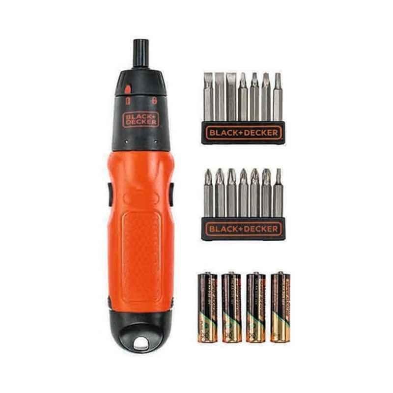Black & Decker 19Pcs 800W Cordless Black & Orange Electric Screwdriver Set, A7073-XJ